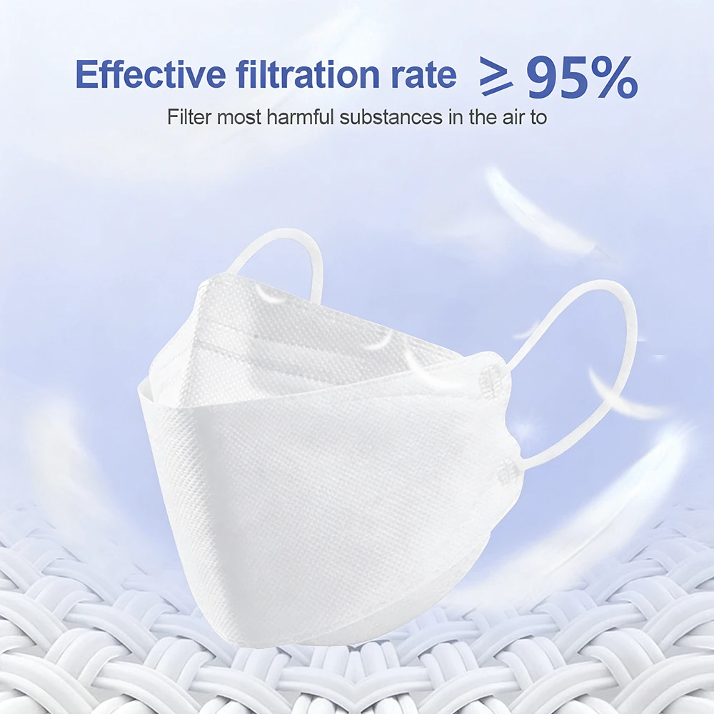 10PCS Mascarillas FFP2 Face Mask CE Approved FPP2 Disposable Facial Mouth Fish Masks Individually Wrapped Protective Dust Mask