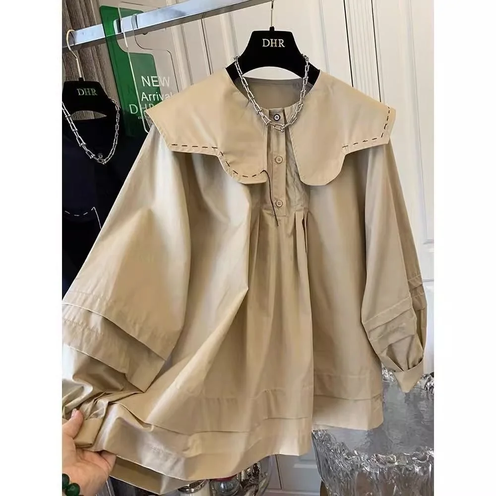 

Мужская рубашка с длинным рукавом, большие размеры, 35lb, в стиле пэчворк, винтажный дизайн, свободный крой, с цветочным воротником, дышащая, осень-зима