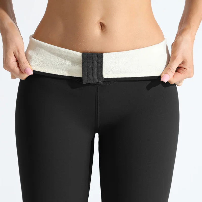 جديد قابل للتعديل مشبك Sharkskin طماق النساء الخريف الشتاء زائد الصوف الدافئة بناطيل سوداء امرأة البطن التحكم تشكيل الملابس #4