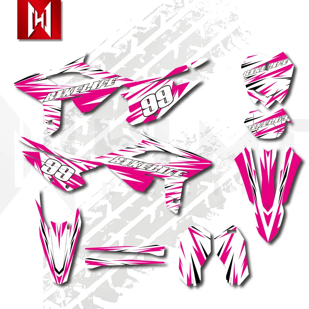 Motorcycle Background Graphics Decals Stickers For Beta RR 2020 2021 2022 125 200 250 300 350 390 430 480 Custom Number