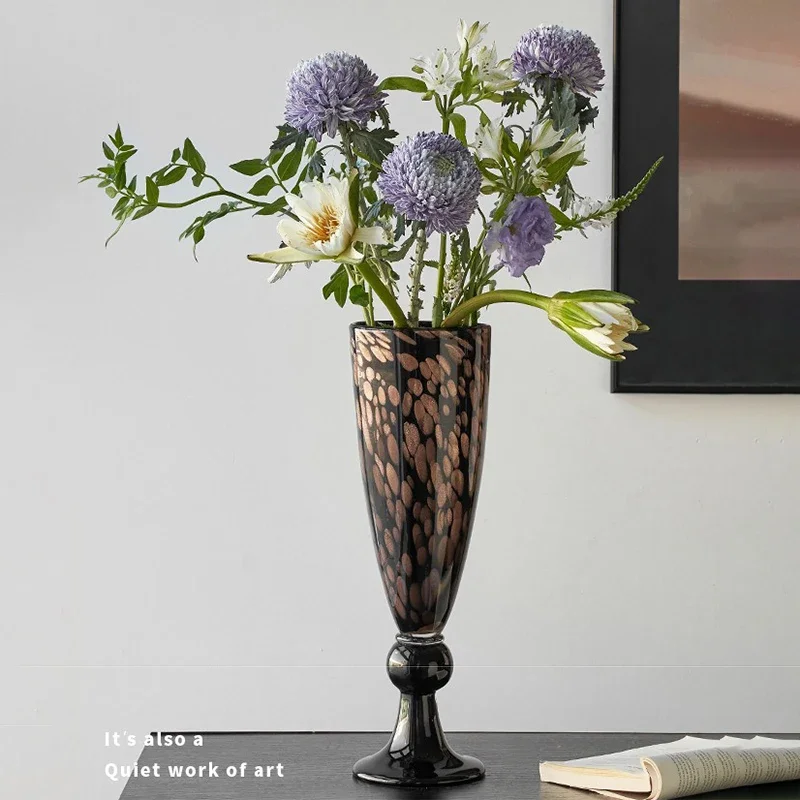 Retro Flower Vase Antique Art Tabletop Dinning Table Vase Flower Luxury Living Room Centerpieces Vases Bedroom Decor Ornaments