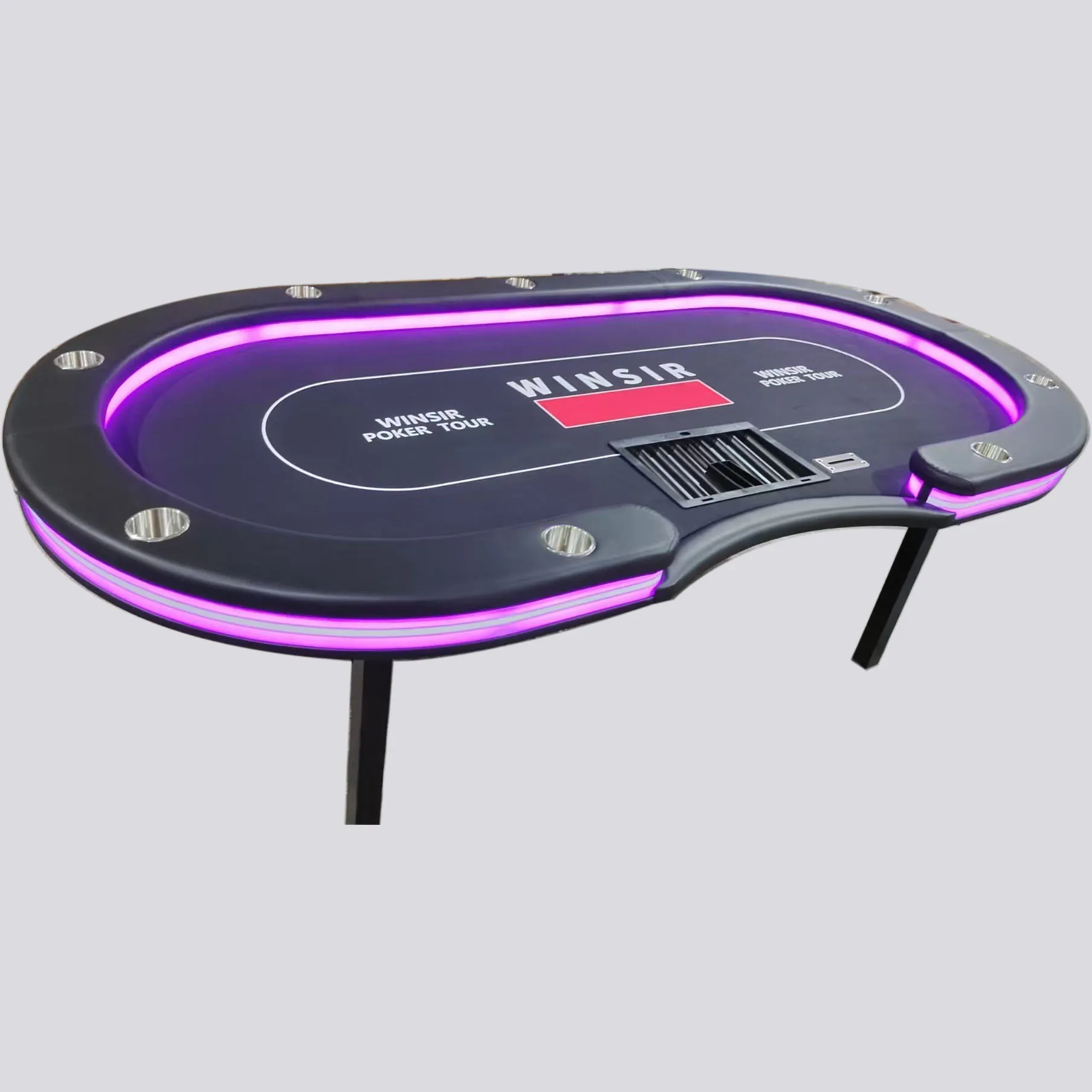 

Роскошный автоматический складной покерный стол Baccarat в современном овальном стиле с металлическими деревянными пластиковыми материалами для развлекательных азартных игр