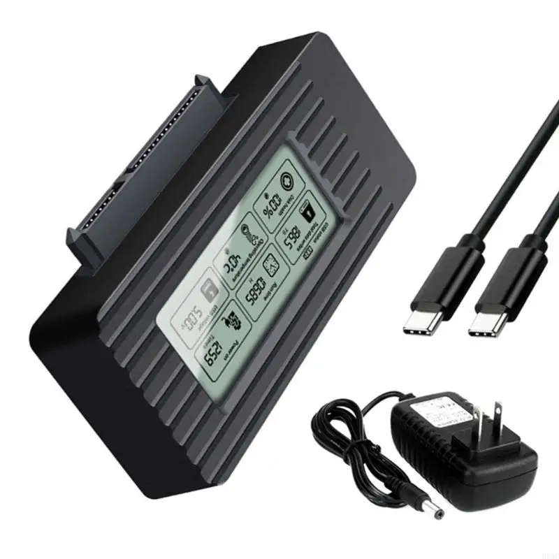 918C USB3.1 TypeC HDDs Case Устройство чтения жестких дисков для жестких дисков 2,5 3,5 со светодиодным дисплеем