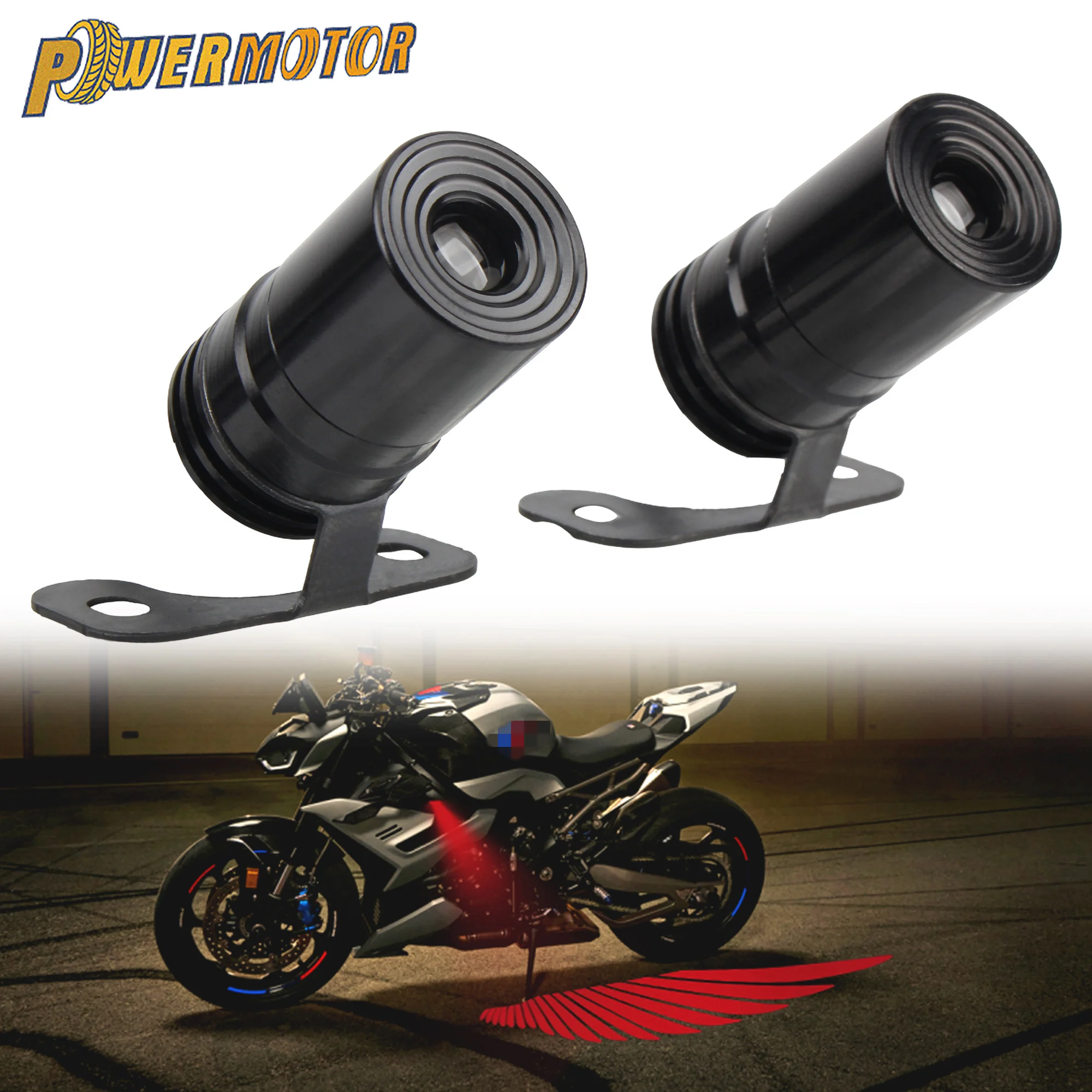 

Motorcycle LED Projection Lights Angel Wings Welcome Decoration Lamp Underbody Light Street Bike Modification Accessories