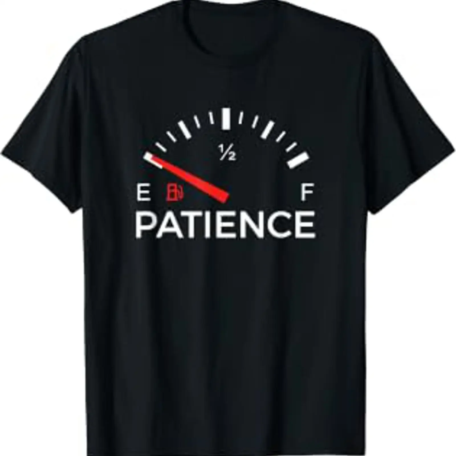 Patience running empty funny sayings graphic design shirt T vintage Washed Versatile designer clothes Slightly Stylish homme