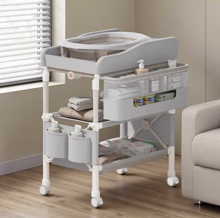 Baby care table, portable multi-functional, foldable, washable, baby bed diaper changing and touch table