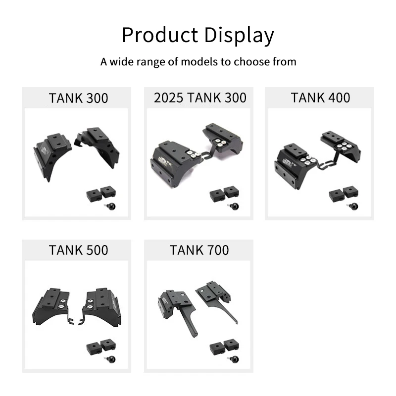 Quick-release A-pillar spotlight bracket for the 2026 TANK 300L Hi4-Z – aluminum alloy, non-destructive installation