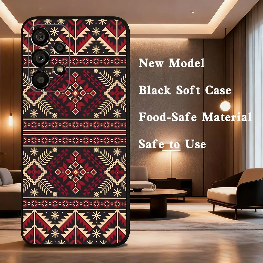 เคสโทรศัพท์ลายเครื่องประดับยูเครนสำหรับ Samsung Galaxy A73,31,32,72,41,53,52,71,22,5G,Note,J7,8,9  แบบนิ่มสีดำ