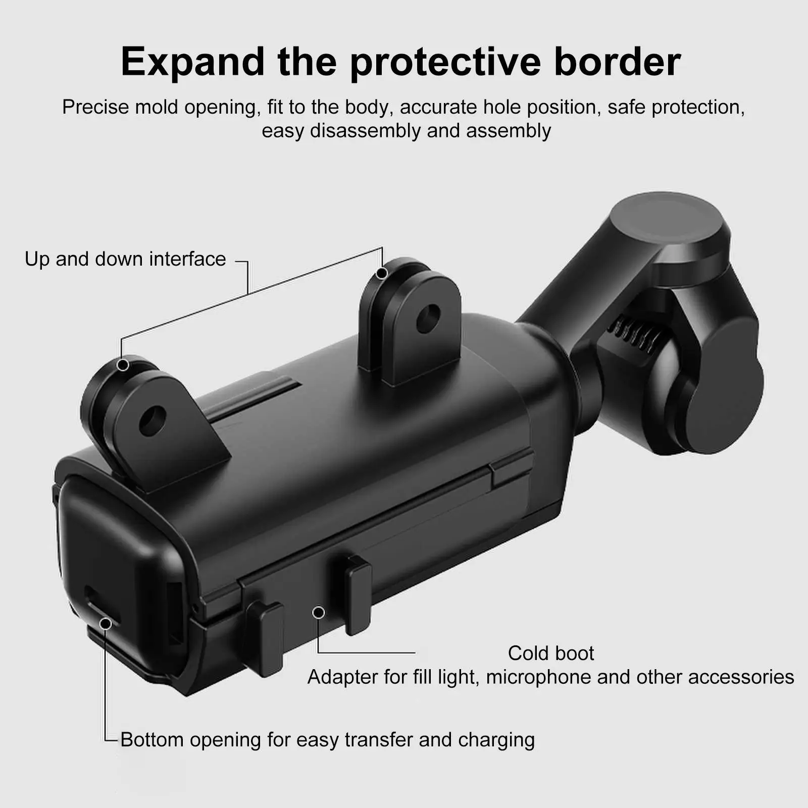 PULUZ marco de protección expansión soporte adaptador de zapata fría para DJI OSMO Pocket 3 accesorios de cámara de plástico
