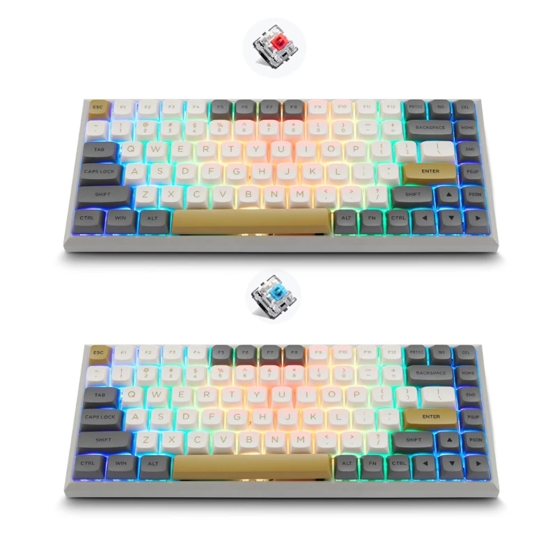 

SK84 RGB Gaming Keyboard 75% Triple BT5.0/2.4G/Type-C Hot Swappable Mechanical Keyboard 84 Keys PBT Keycaps