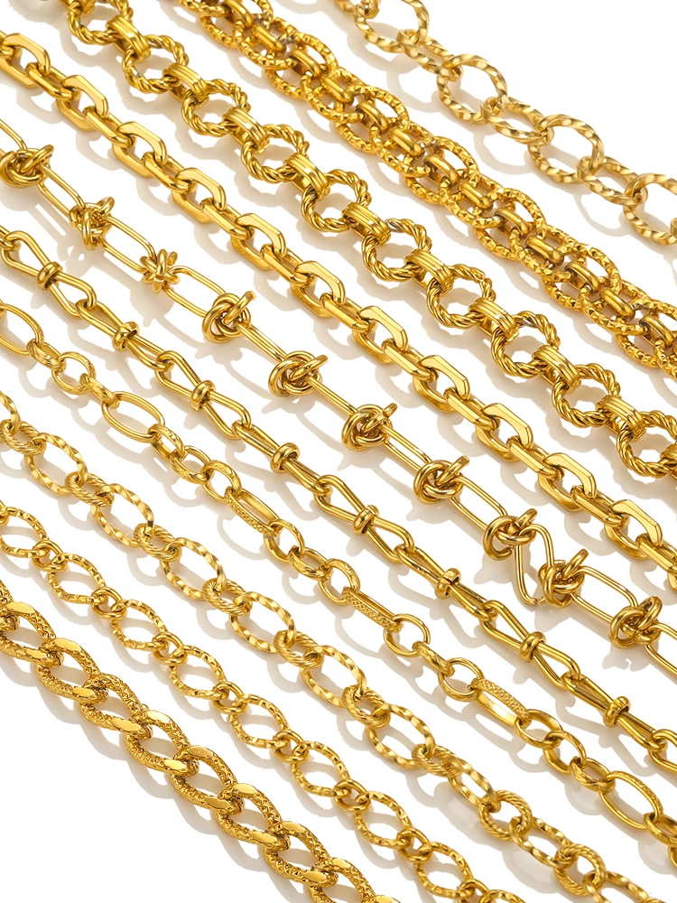 1 mètre PVD plaqué or en acier inoxydable épais grandes chaînes lourdes pour la fabrication de bijoux collier Bracelet bijoux à bricoler soi-même chaîne trouver