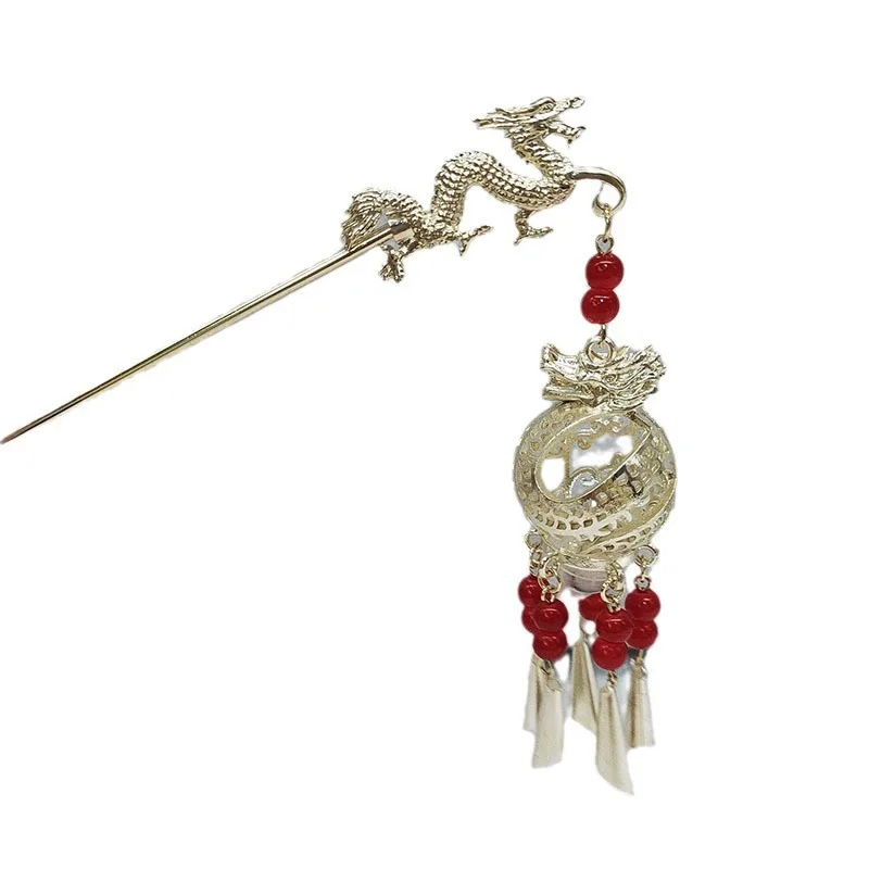 Luminous hairpin, court-style ancient tassel hair accessory, luminous lantern, illuminated coiled hair hairpin