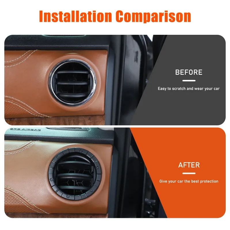 4pcs ABS For 2014 - 2021 Toyota Tundra （Mecha Model）Dashboard Vent Ring Vent Decorative Frame Trim  Car Accessories
