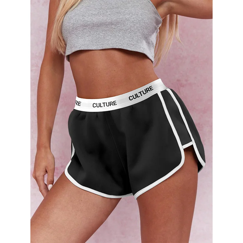 Shorts de sport décontractés pour femmes, sangle sexy, vêtements pour femmes, vêtements pour la maison, couleurs Clash, été