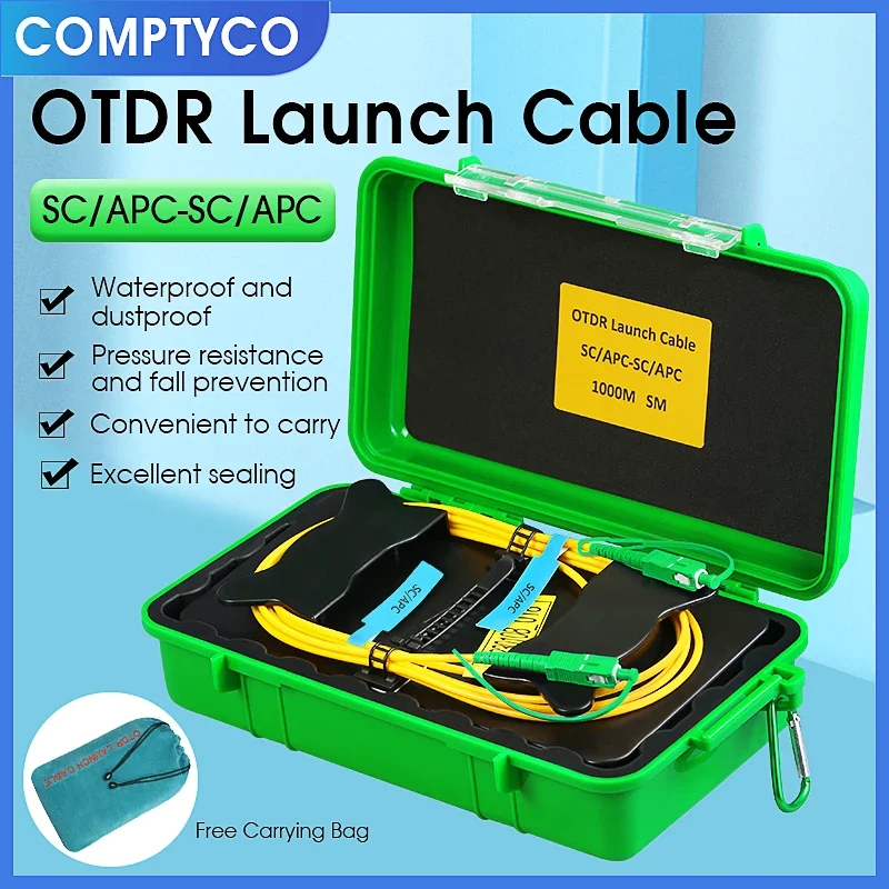 COMPTYCO SC/APC-SC/APC Fiber Optic OTDR Launch Cable Box 1310/1550nm 500M~2000M(optional) OTDR Dead Zone Eliminator