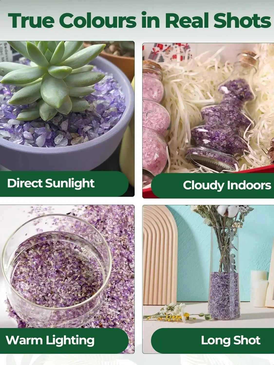 AliExpress NONE Rough Gravel Crystal Quartz - Amethyst Crushed Natural Stone Tumbled Chips - for DIY Plants, Resin, Vases, and Aquariums