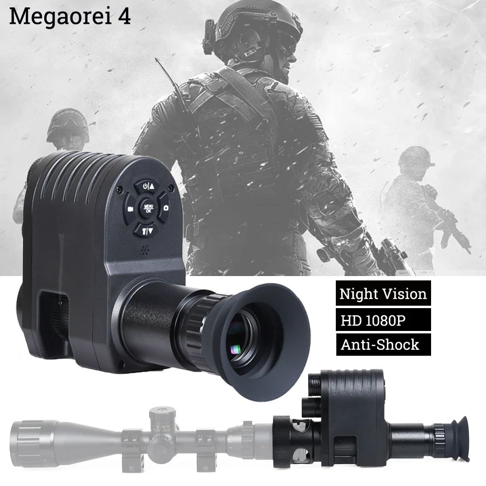 Megaorei 4 Night Vision Scope Hunting Camera HD 1080P Video Photo Digital Infrared Optics Sight Day Night Hunt for Riflescope