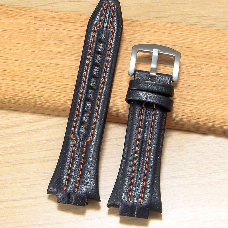 

27-15mm Genuine Leather Watch Straps for Seiko sportura SNL029P2 SNL021P1 SNA595P2 SNL017P1 Watchband Waterproof Sport Bracelet