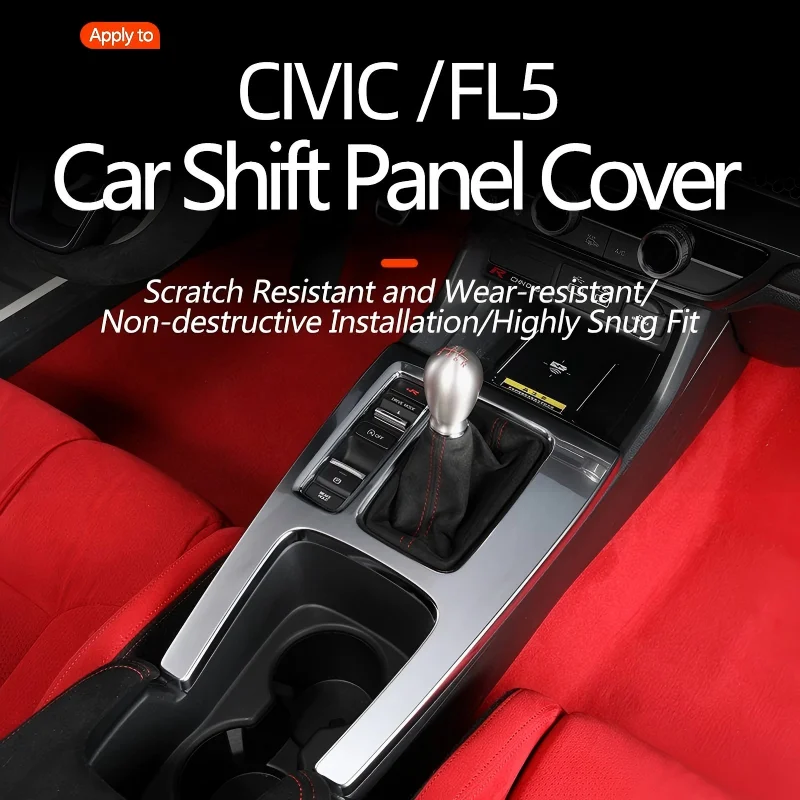 Painel central do carro, painel da alavanca de câmbio, capa decorativa do painel central em plástico ABS para Honda Civic 11ª Geração TYPER FL5 2022-2
