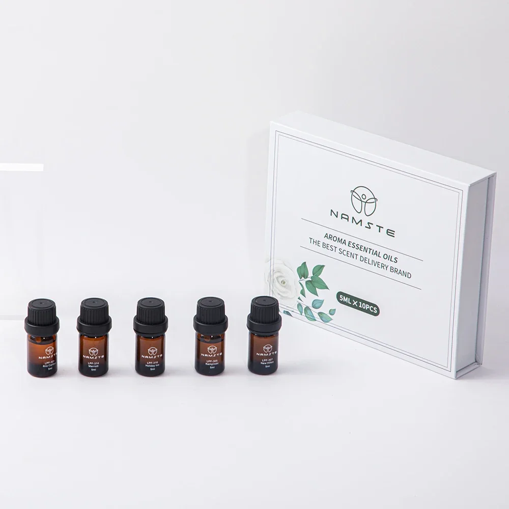 100% PURE Essentiële Set Oliën Voor Geurverspreider Machine Luchtbevochtiger Kaarsen Maken Geuren Hotel Serie Geurolie 5 ML x 10