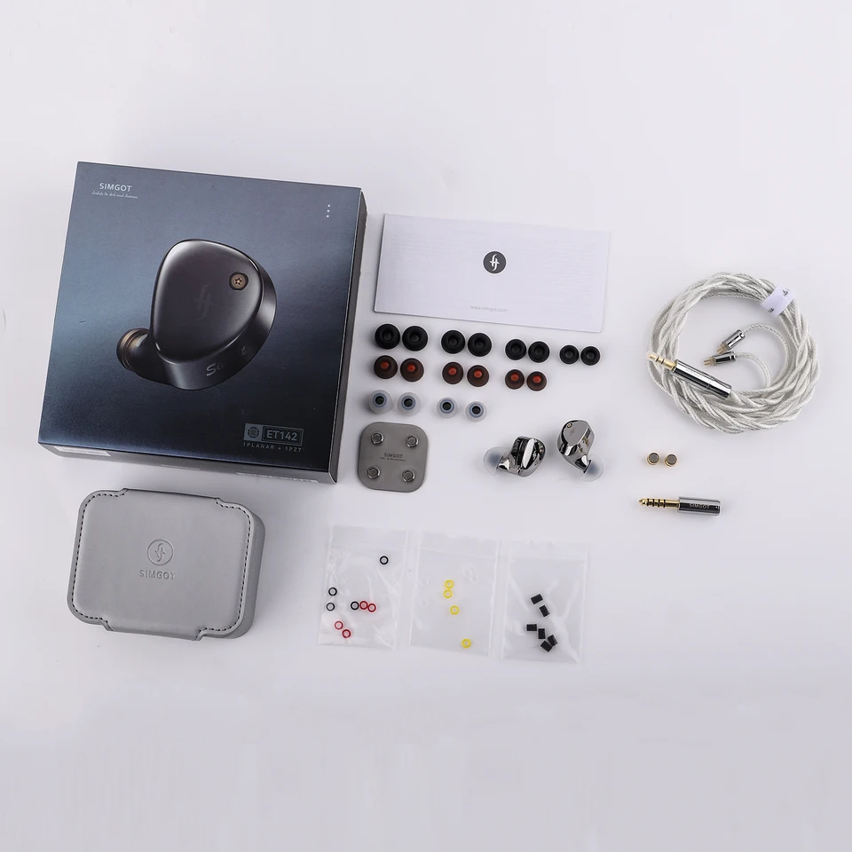 SIMGOT-ET142高度なデュアル対称磁気平面イヤホンとPZTiem、lc7