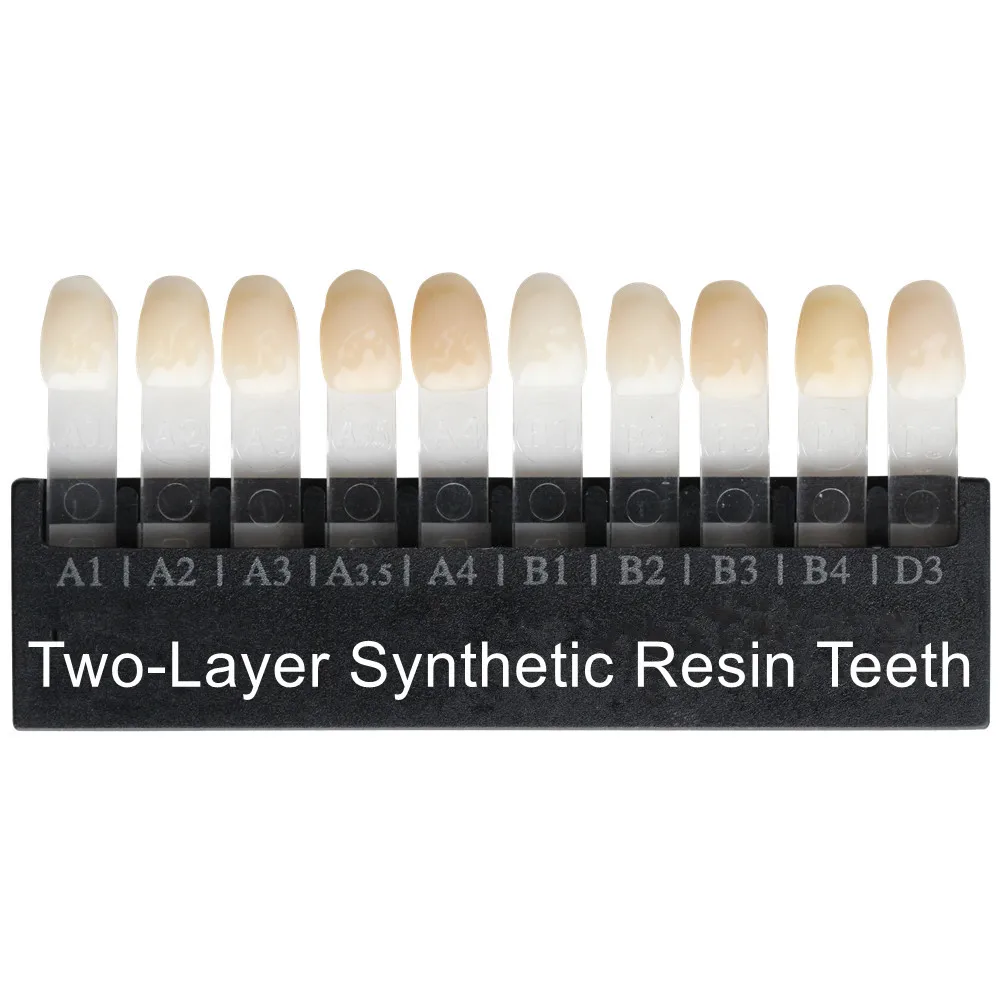 28 Pcs/Set Full Mouth Dental Two-Layers Acrylic Synthetic Resin Teeth Whitening Denture Fake Oral Care False Anterior Posterior