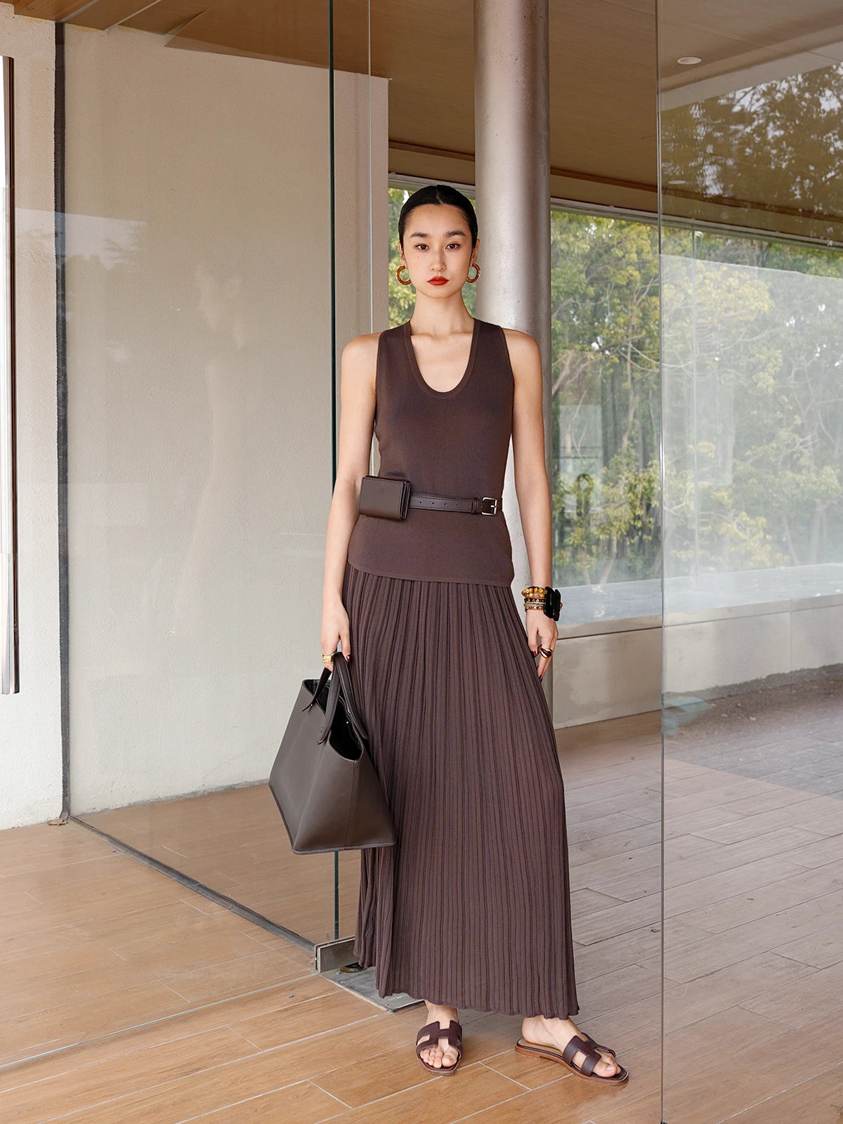 

LemonChen High CP Value Feedba Yarn Knitted U-Ne Wrap Sle Cover up Skirt Tee Piece Set Spring Faion Women's ...