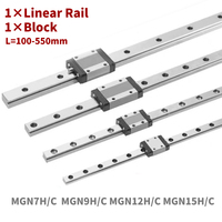 1PC MGN7C MGN7H MGN9C MGN9H MGN12C MGN12H MGN15C MGN15H Linear Rail Guide 150mm 200mm 300mm 400mm 500mm with 1PC MGN Slider