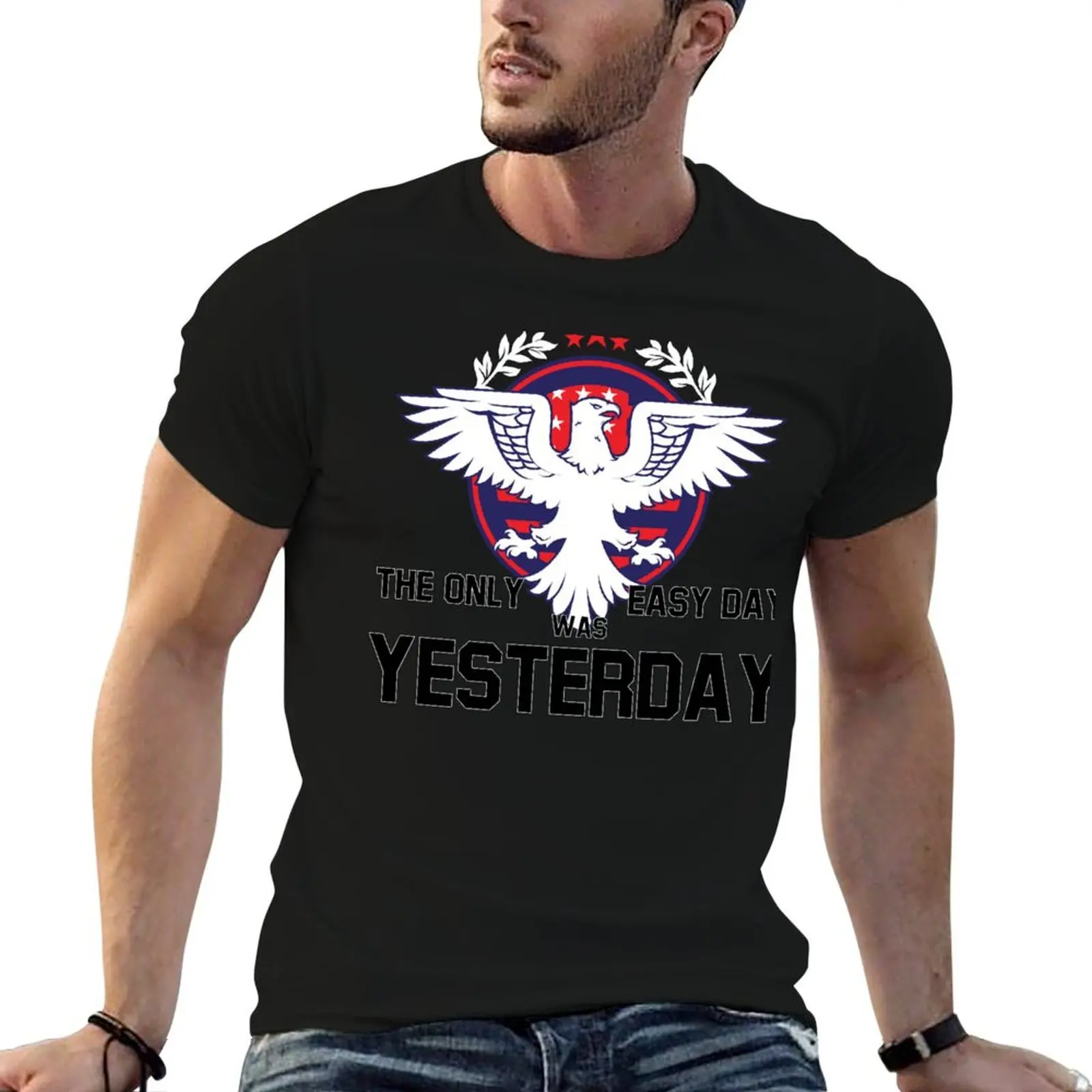 

The Only Easy Day was Yesterday T-Shirt blacks for a boy rapper graphic tees cotton t shirt men