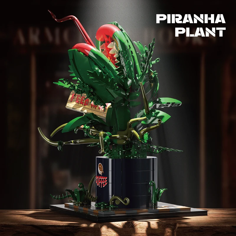 Nouveau Piranha plante blocs de construction ornement Chomper plantes en pot horreurs fleur modèle briques jouets enfants adultes cadeaux 838 pièces