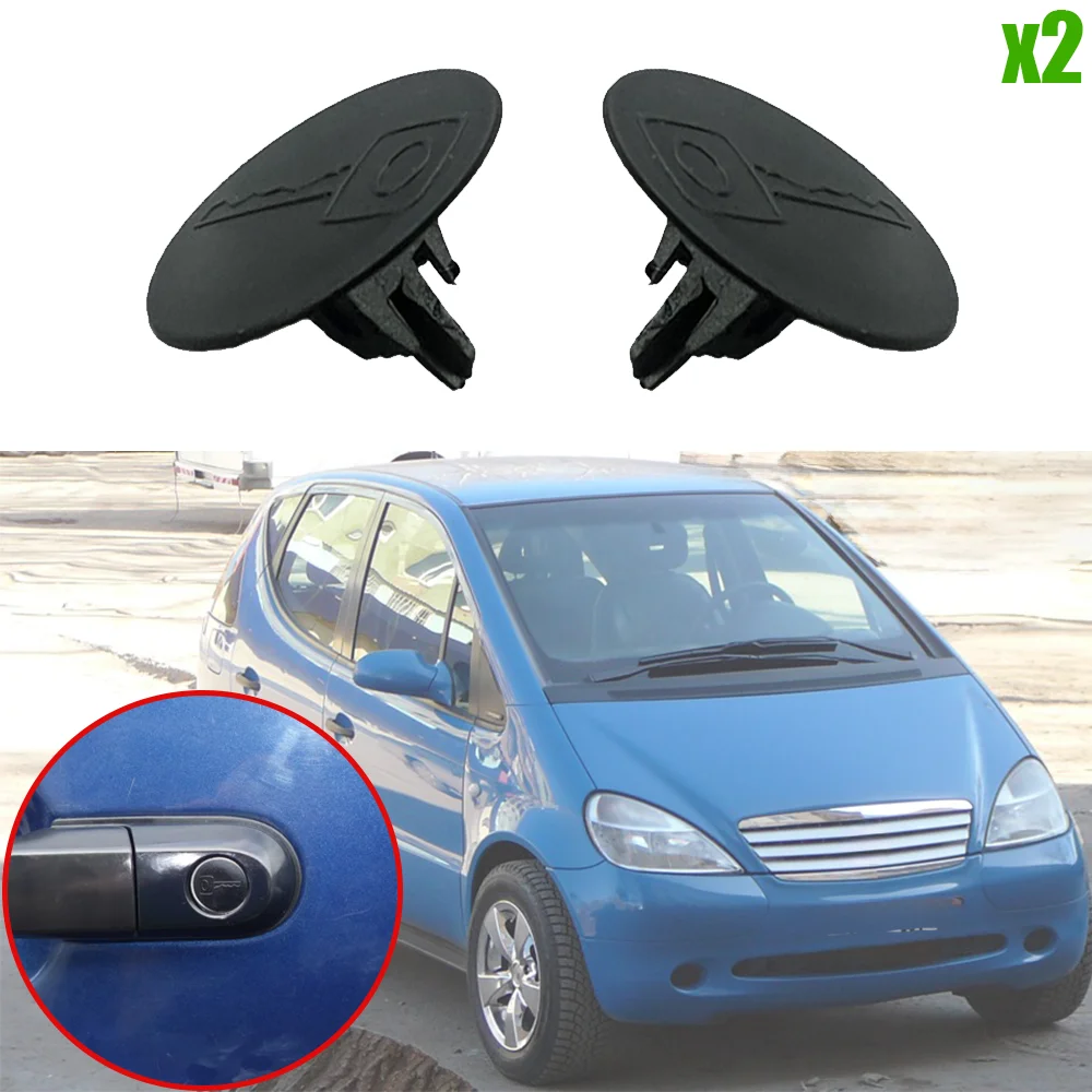 2x For Mercedes-Benz A-Class W168 W169 W176 1997 1998 1999 2000 - 2018 Car Door Handle KeyHole Cap Plug Protect the door lock