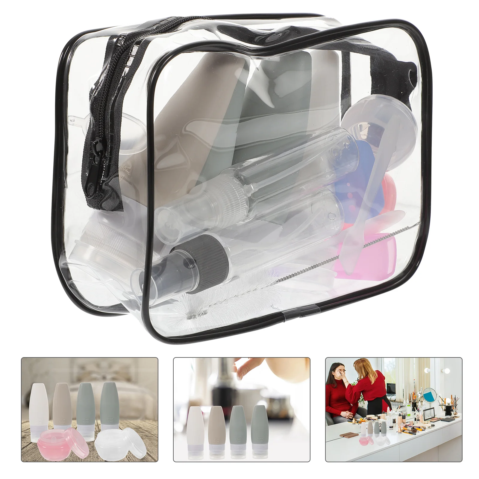 

1Set Travel Bottles Set Refillable Leakproof Lotion Cream Dispensers Portable Toiletry Containers Travel Bottles