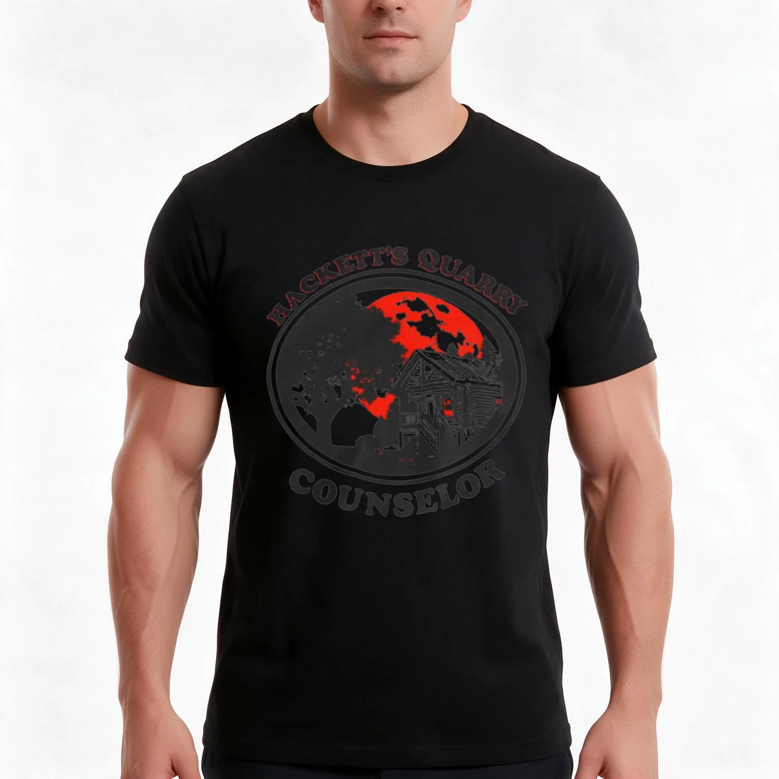 hackett s quarry T-Shirt, Summer Casual Cotton Tee, Oversized Streetwear Tops, Vintage Graphic Print, Loose Fit Short Sleeve