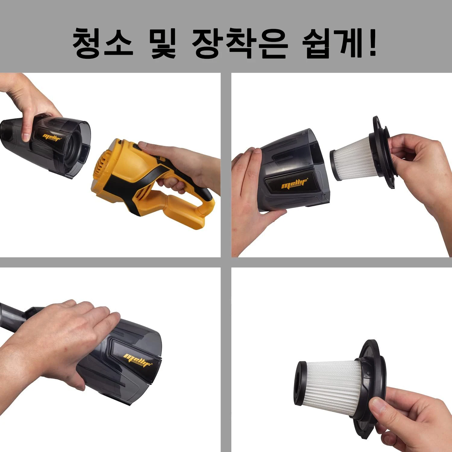 Mellif Cordless Vacuum Cleaner for DeWalt 18V 20V Battery (tool only) Handheld Vacuum for Hardwood Floor Carpet Pet Hair Car