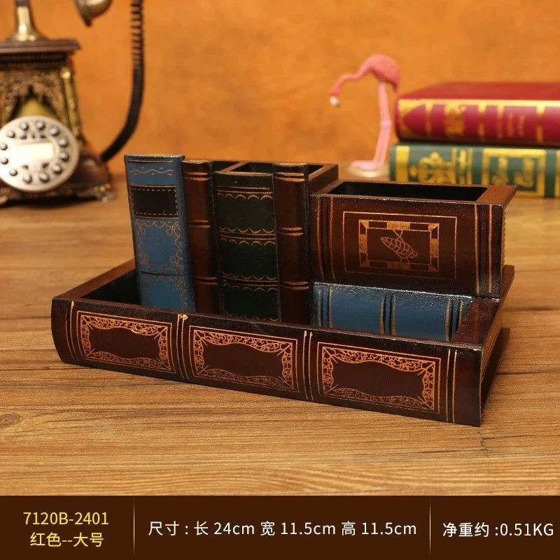 

Ретро деревянный ящик для хранения в форме книги со скрытым отделением, органайзер для ювелирных изделий для журнального столика, комод для гостиной, подарок для нее