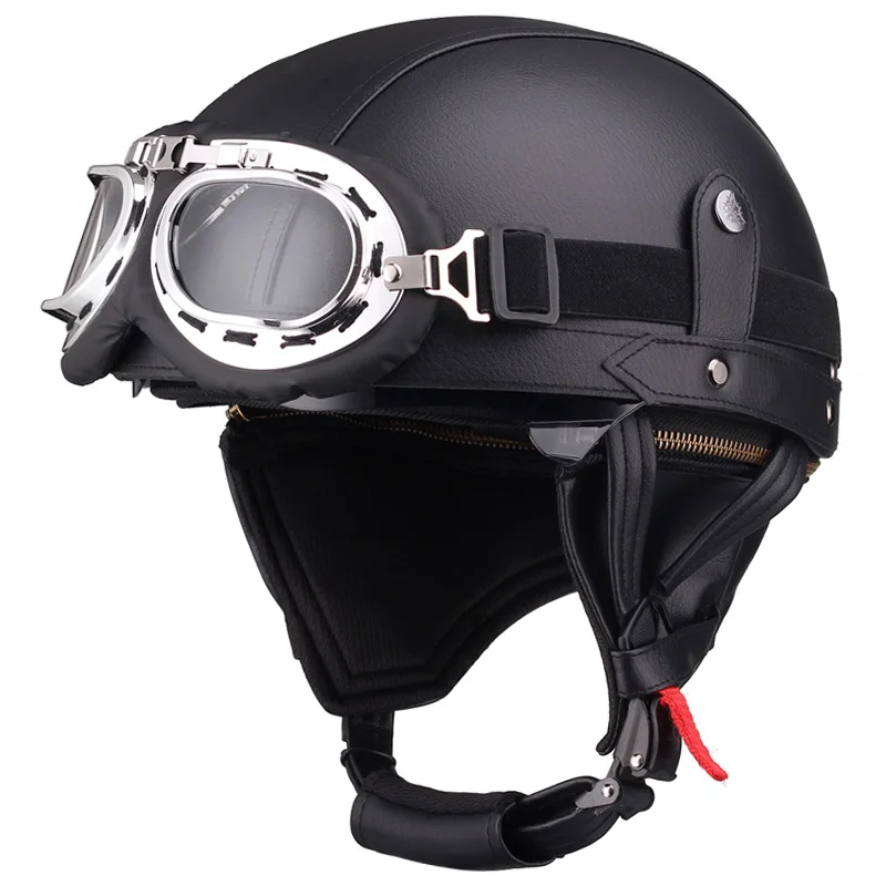 

Black Half Helmet Bike Bicycle Electric Motorcycle Helmet Scooter Sport Safe Retro Summer Helmet Moto Cascos Chopper Riding S-XL