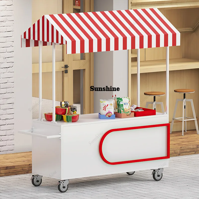 Shopping mall outdoor snacks stall car wrought iron flower car market dining car custom trolley promotional custom sales tru