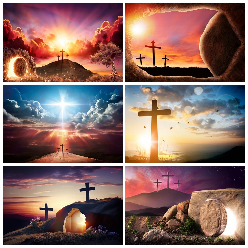 

Cross Jesus Christ Photography Backdrops Church Party Background Lord Pray Christian Christmas Easter Decor Photo Studio Props