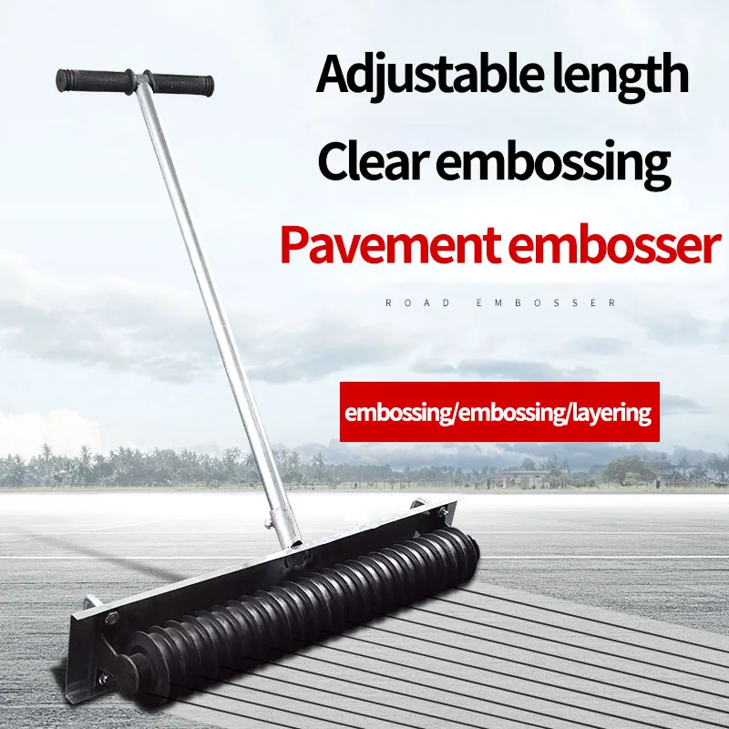 Adjustable Handle Concrete Pavement Embosser Roller, Manual -Slip Groover for Road & Floor Finishing(for 1 piece)