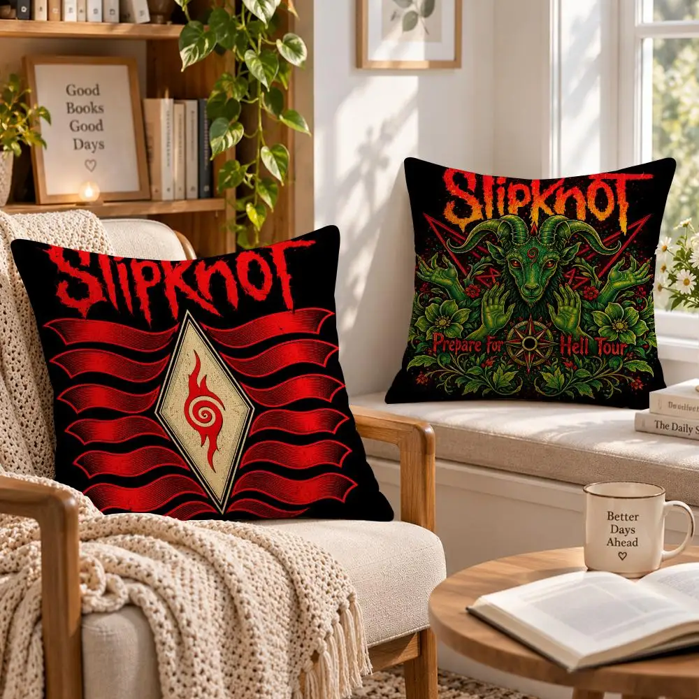 Band Metal S-Slipknot Cushion Cover Soft Short Cover Washable Sofa Bed Dorm Garden Home Office Chair Decor