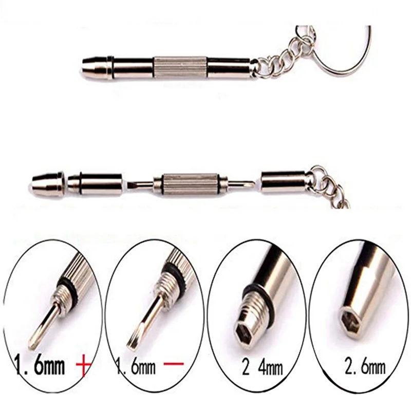 ABUN-5X Eyeglass Sunglass Repair Kit With Screws Tweezers Screwdriver Tiny Screws Nuts Assortment Glasses Repair Nose Pads
