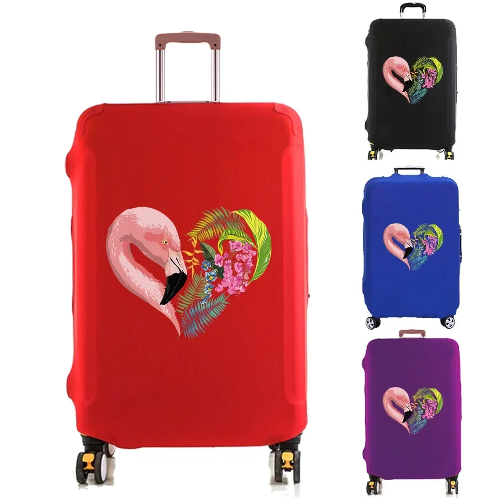 Flamingo Flower Print Luggage Cover Suitcase Protector Thicker Elastic Dust Cover for 18-32 Inch Trolley Case Travel Accessories