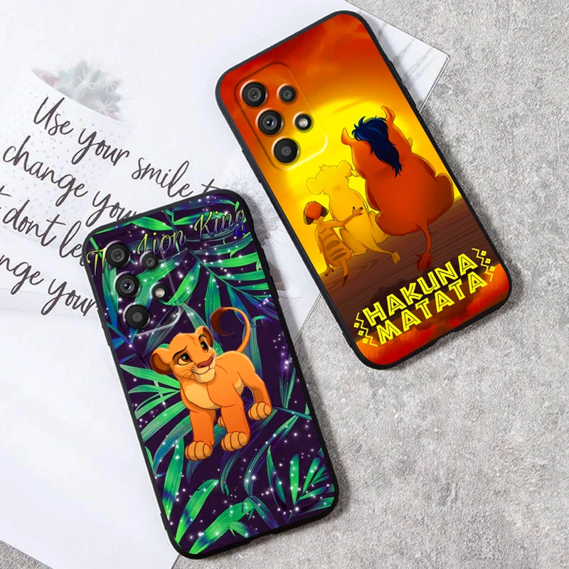 Disney Lion King Simba For Samsung Note 20 10 Ultra Plus A31 A14 A12 A70 A34 A25 A04 A05 A15 A24 5G Black Funda Phone Case