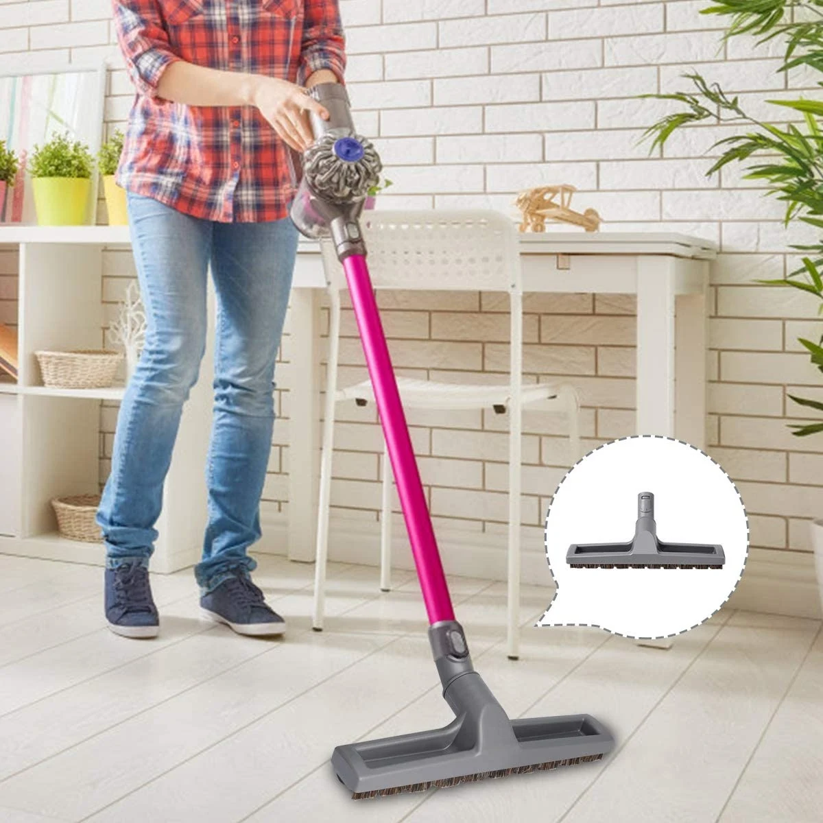 หัวแปรงพื้นแข็งสำหรับเครื่องดูดฝุ่น Dyson อะไหล่ V10 V8 V7 V11ขนม้าผสม