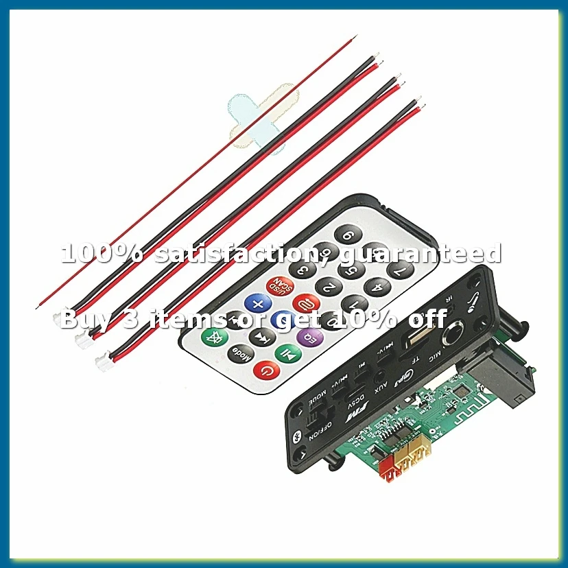 6W Bluetooth Amplifier MP3 Decoder Board Microphone Car Mp3 Player USB Record FM Radio AUX for Speaker Handsfree Audio-WDL