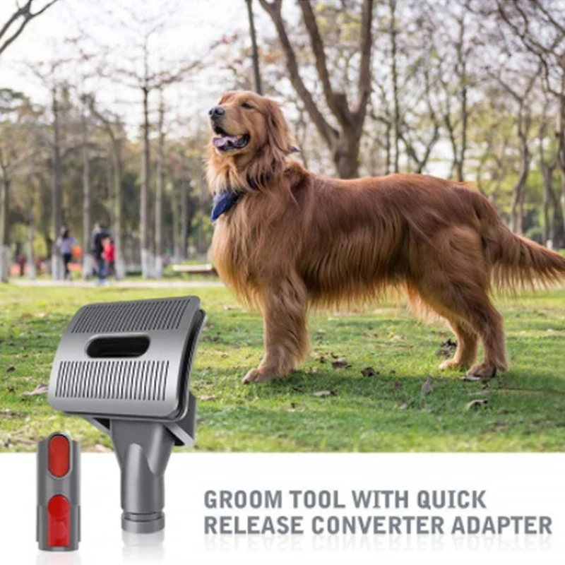 Grooming Tool With Quick Release Converter Adapter For Dyson V15 V11V10 V8 V7 V6 Vacuum Cleaner Dog Pet Brush Attachment