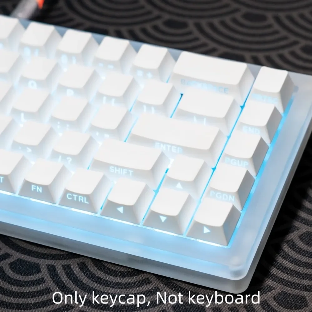 

GEFENSI Side-etched Translucent OEM Keycap PBT 6.25U Space 130 Keys Are Suitable For Most Mechanical Keyboards (61/75/99/100/104