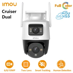 Imou cruiser dual 6mp Vollfarb-pt-Kamera ai Mensch & Fahrzeug erkennung wifi 6 pt c Weitwinkel Doppel objektiv 360 ° Schutz Home Cam