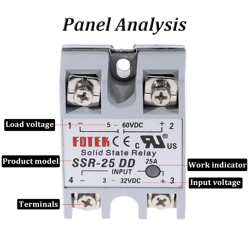 Solid State Relay SSR-10DD SSR-25DA SSR-40DA SSR-40AA SSR 10A 25A 40A 60A 80A 100A DD DA AA Module for Temperature Control