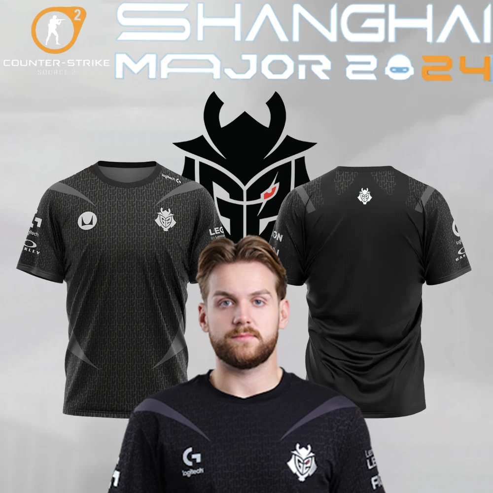 2024 CSGO Major G2 Esports Club Support Jersey CS2 Game Training Match Uniform Men's T-Shirt Sports Competition Team Jersey